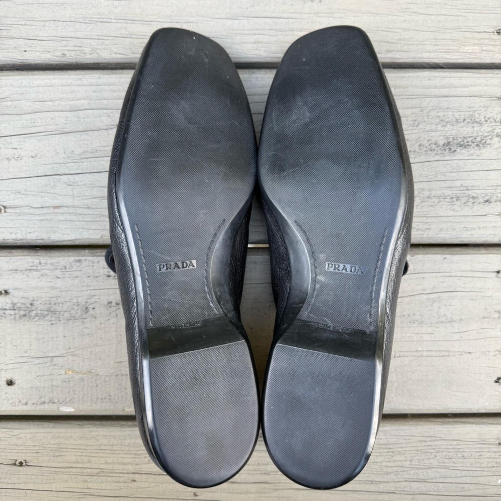 Prada black leather loafers shoes size 9.5 - Picture 15 of 15
